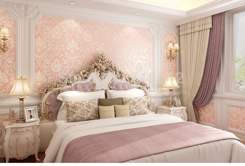 3D gravado damasco não-tecido papel de parede