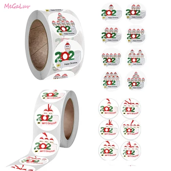 

500pcs/Roll Quarantine Family Christmas Sticker Merry Christmas Decoration Stickers Labels Xmas Gifts Seal For Package Tags