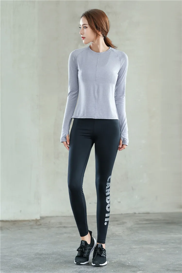 Стиль, Европа и Америка, модная простая одежда для йоги и бега, Спортивная, повседневная, мягкая, дышащая, с длинным рукавом, быстросохнущая, для тренировок