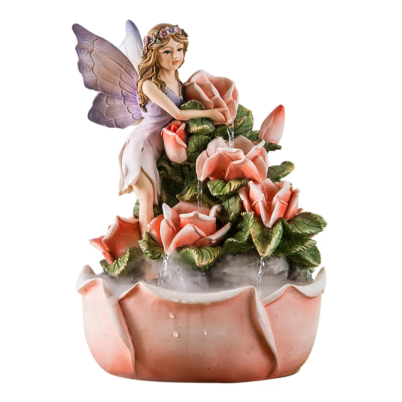 

Angel Flower Fairy Decoration European Water Fountain Waterscape Creative fairy fengshui
