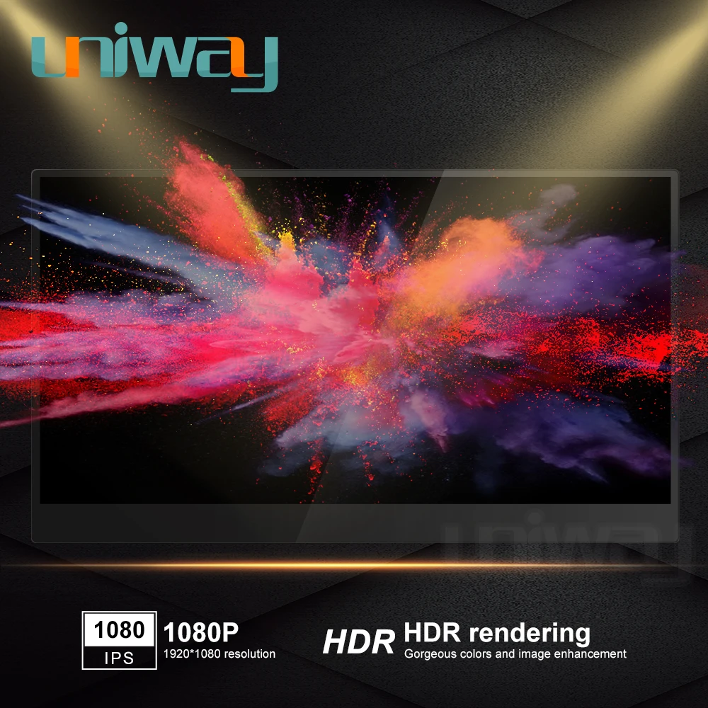 Портативный монитор Uniway 13 3 дюйма для порта hdmi type c ноутбука компьютера телефона