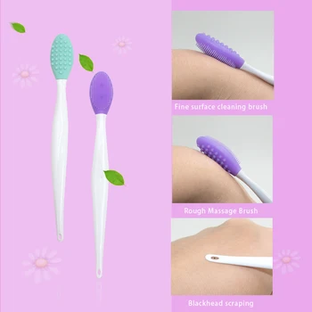 

Double-sided Soft Silicone Dental Brushes Long Handle Nose Groove Cleaning Brush Pores Cleaning Brush