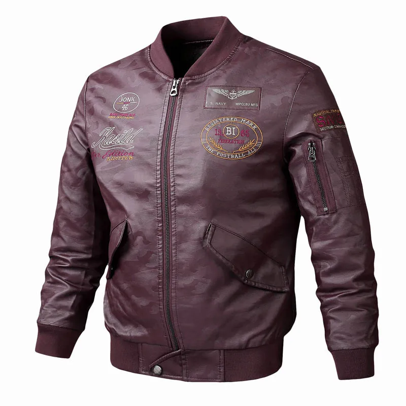KIOVNO, мужские Модные кожаные куртки-бомберы, пальто, мотоциклетные бейсбольные куртки из искусственной кожи, верхняя одежда для мужчин, размер M-4XL, ветровка