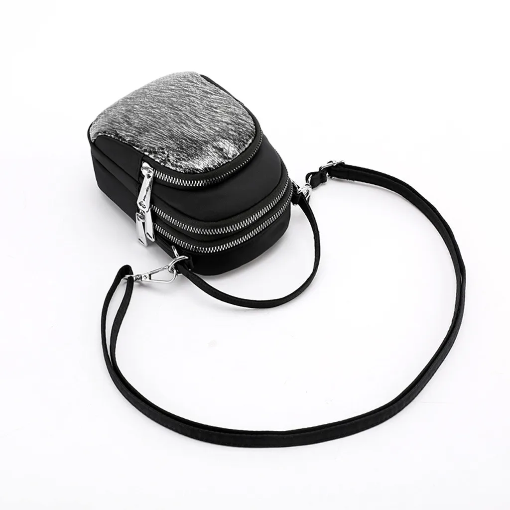 Women Nylon Sequin Coin Purse Shoulder Mobile Phone Bag Exquisite Girls Delicate Handbag Elegant Ladies Fashion Casual Bags