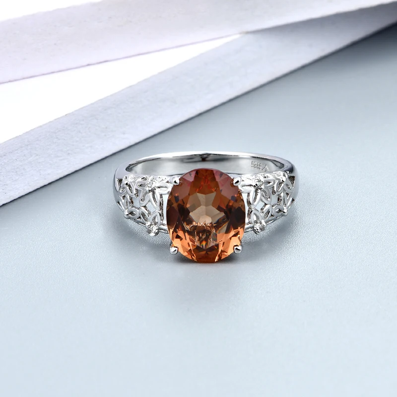 Женское каменное серебряное кольцо Zultanite дизайнерское свадебное 6 карат