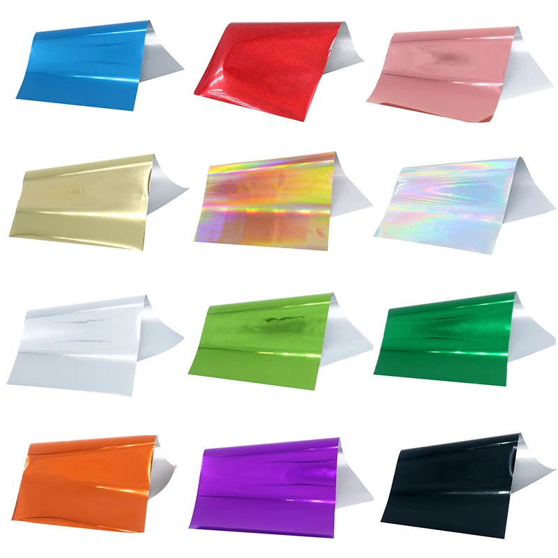 Laser Silver 8 x 15cm 50 Sheets Hot Stamping Foil Paper Transfer Laminator Foil for Hard Box and Plastic Material