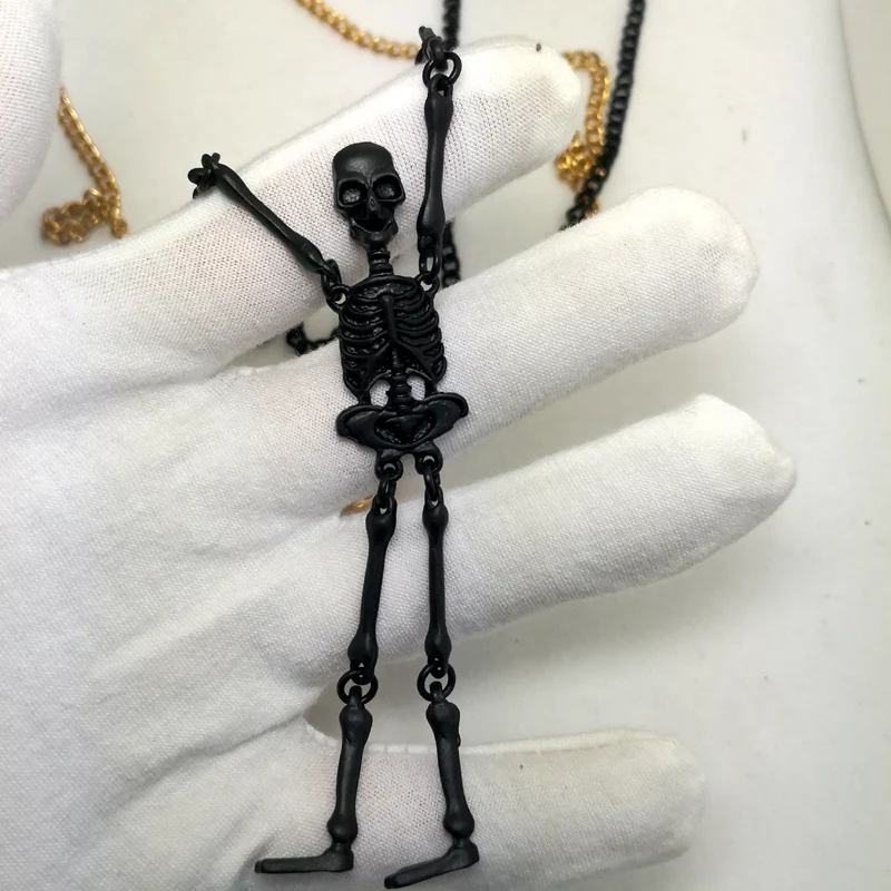 Fashion Punk Pendant Chain Necklace For Women & Men Male Rock Gothic Skull & Skeleton Punk Halloween Party Gift Jewelry