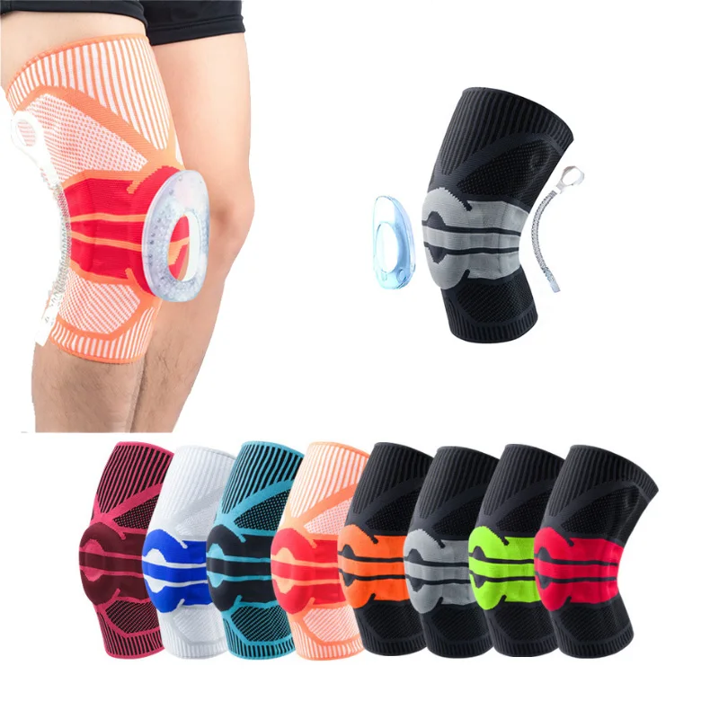 Silicone Knee Pads Supports 3D Weaving Brace Silicone Spring Knee Pad