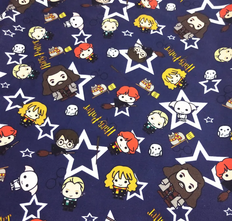 Умный мальчик/пятиконечная звезда печать темно-синий хлопок ткань для мальчика одежда постельные принадлежности набор домашний текстиль наволочки сумки DIY-BK644