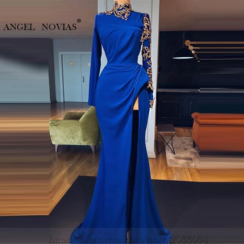 Женское вечернее платье с длинным рукавом элегантное блестками в стиле