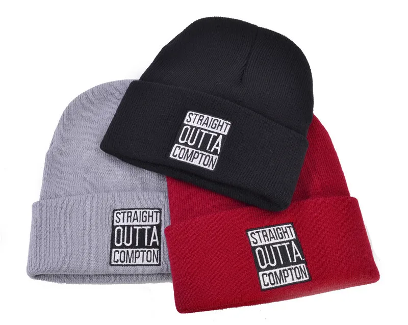 Straight Outta compton West пляж гангста nwa compton зимние теплые модные шапочки вязаная облегающая шапка шапки хип хоп gorros kn