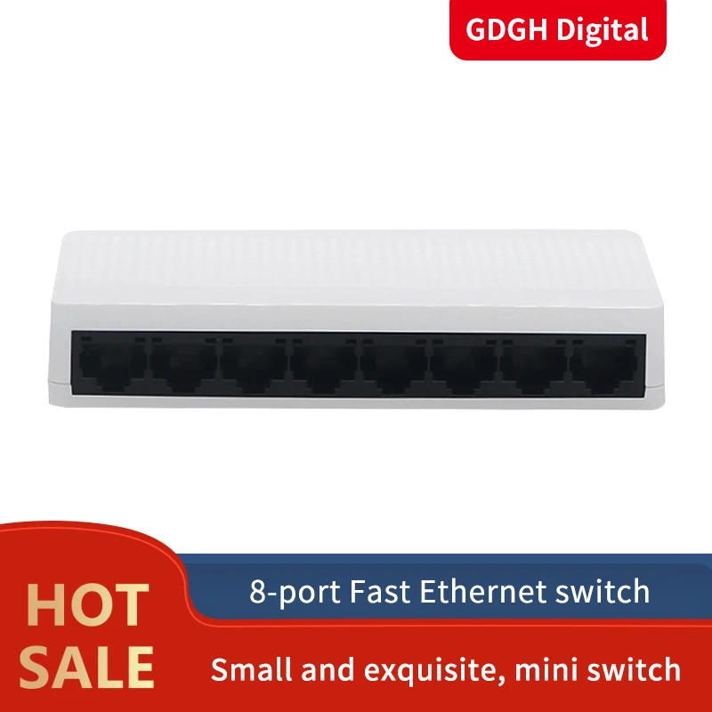 GLVISION GLS108 8 Port Настольный Ethernet коммутатор 10/100 Мбит/с автоматическое согласование