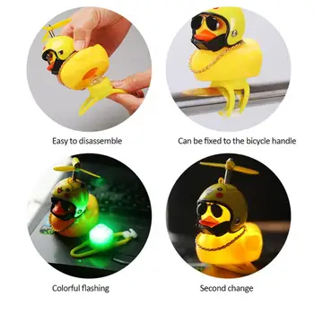 

Cute Helmet Propeller Duck Kids Car Car Ornament Bicycle Bell MTB Handlebar Light Horn Lamps Car Ornaments Interior Accessories