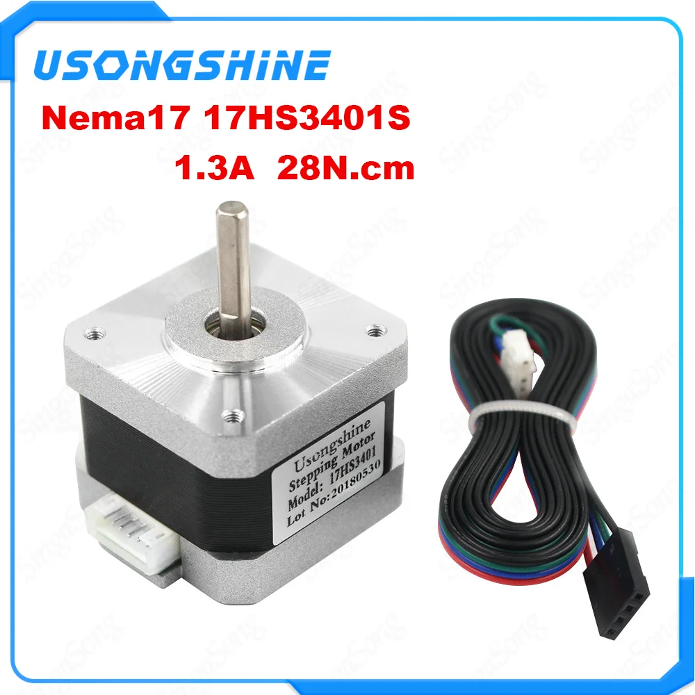 Шаговый двигатель Nema 17 1 шт. шаговый 17HS3401 4 свинцовый 42 двигателя 42bygh 1.3A CE ROSH iso для