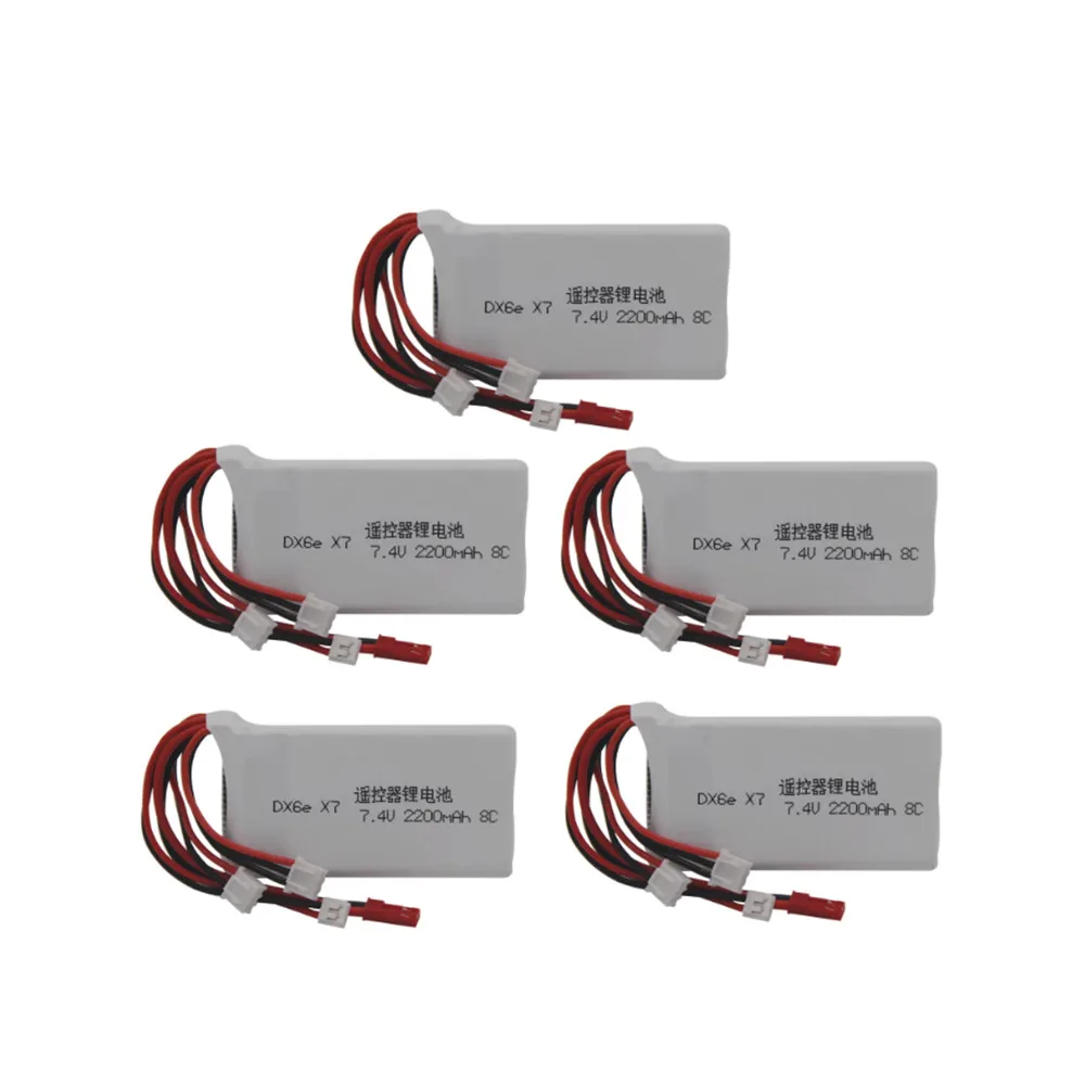 7.4V 2200Mah Lipo Batteria Per Radiolink Rc3S Rc4Gs Rc6Gs Dx6E Dx6 Per Taranis Q X7 Trasmettitore Pezzi Di Ricambio