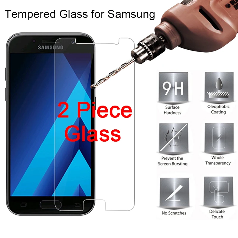 

2pcs Glass HD Clear Screen Protector Film for Samsung A6 A8 Plus 2018 Tempered Glass for Samsung Galaxy A7 A9 Note 5 7 3 4 9H
