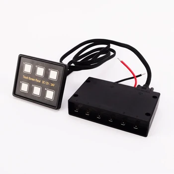 

12V/24V 6 Gang Multifunction ABS Panel Switch Waterproof Thin Led Box For Car Marine Boat Slim Easy Installation Touch Control