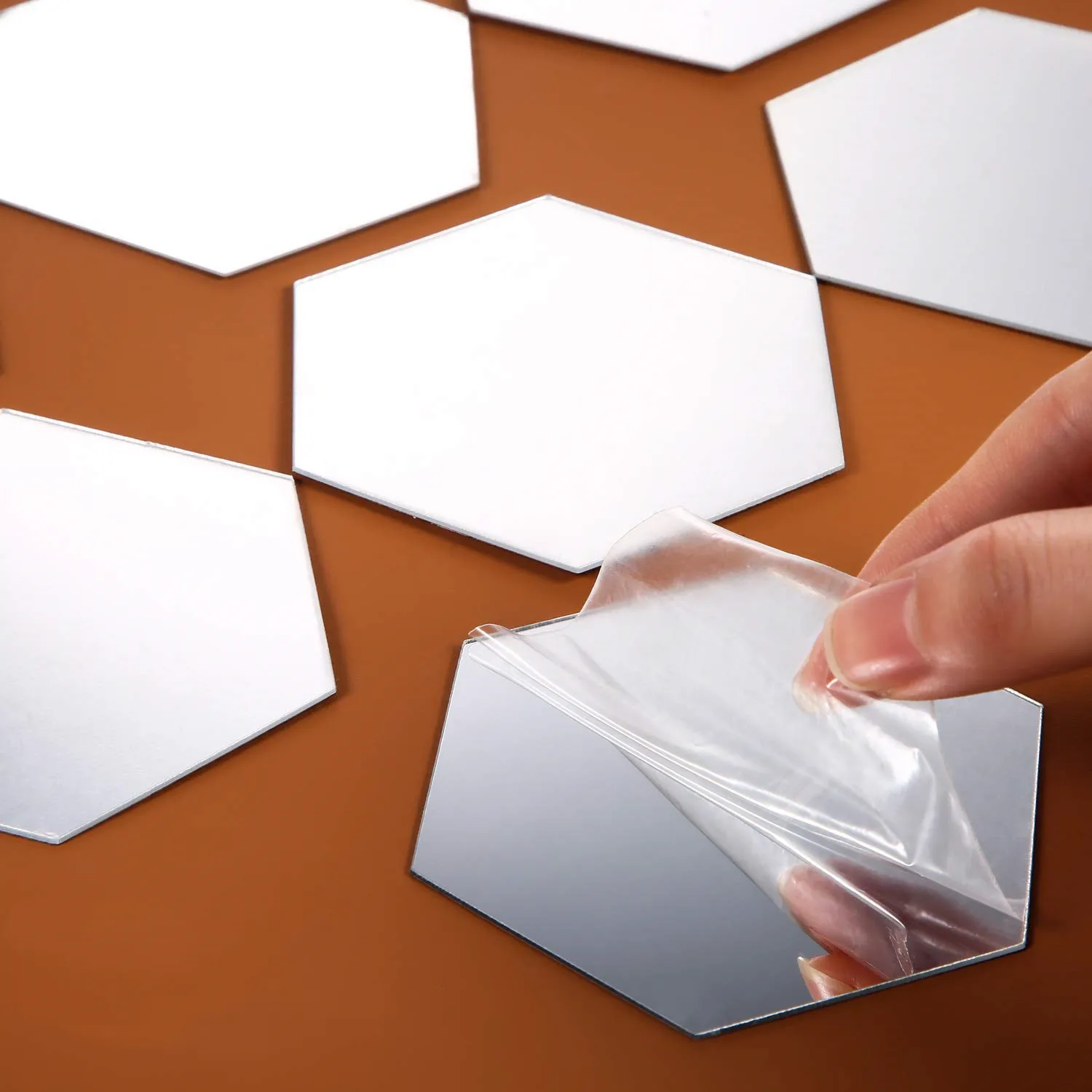 12Pcs 3D Mirror Wall Sticker Hexagon Geometric Vinyl DIY Self Adhesive Art Stick Removable Decal for Home Living Room Decor EL mirror wall sticker wall sticker