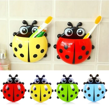 

Ladybird Toothbrush Toothpaste Shelves Pencil/pen Storage Holders & Racks 1pc Brush Teeth Bathroom Supply Cute Children Plastic