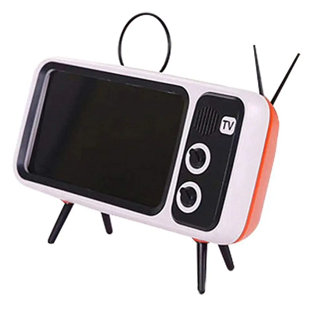 orange Новое поступление беспроводной динамик Ретро ТВ мини портативный Bluetooth динамик держатель для мобильного телефона Подставка динамик ретро фоторамка - Цвет: orange