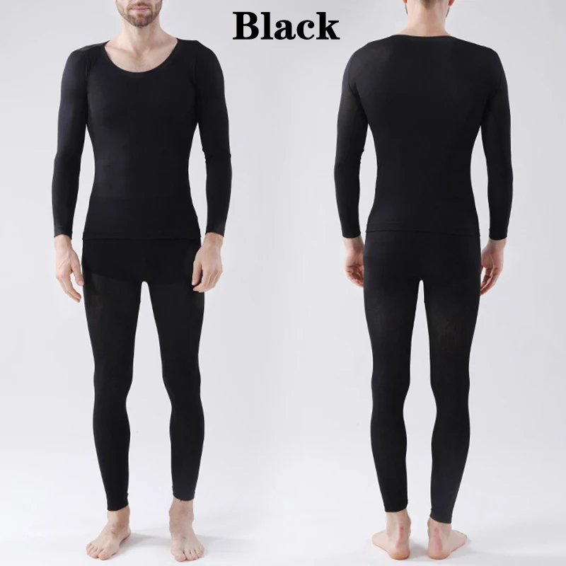 Men--Black Термобелье для женщин, сексуальное теплое длинное для женщин, бесшовное зимнее термобелье, комплект теплого термоса, одежда для женщин/мужчин - Цвет: Men--Black