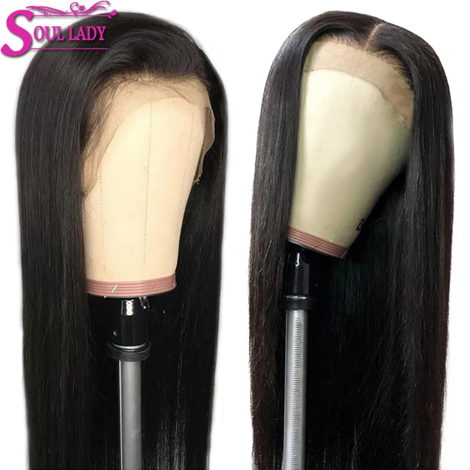

Pre Plucked 13x6 Glueless Lace Front Human Hair Wigs Straight For Black Women Remy Malaysian Hair Front Wigs Soul Lady Lace Wig