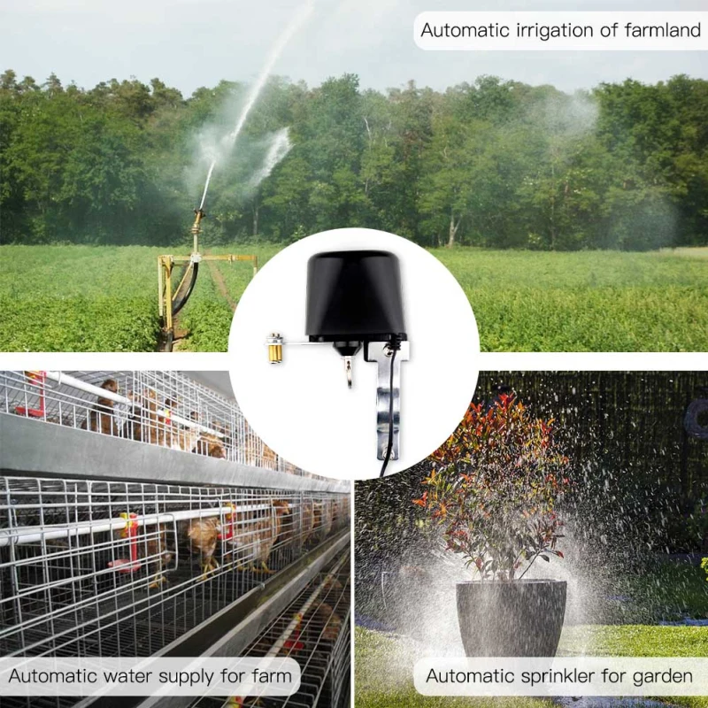 Smart Wifi Switch Garden Watering Timer Electric Shut off Valve, Tuya Smart Life Wifi/Zigbee Water Valve Controller Timer Auto Switch