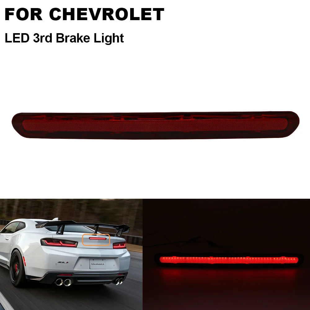 

1pieces Car For Chevrolet Camaro 2016 2017 2018 2019 2020 Red Lens Red LED High Mount third Brake Stop Lamp