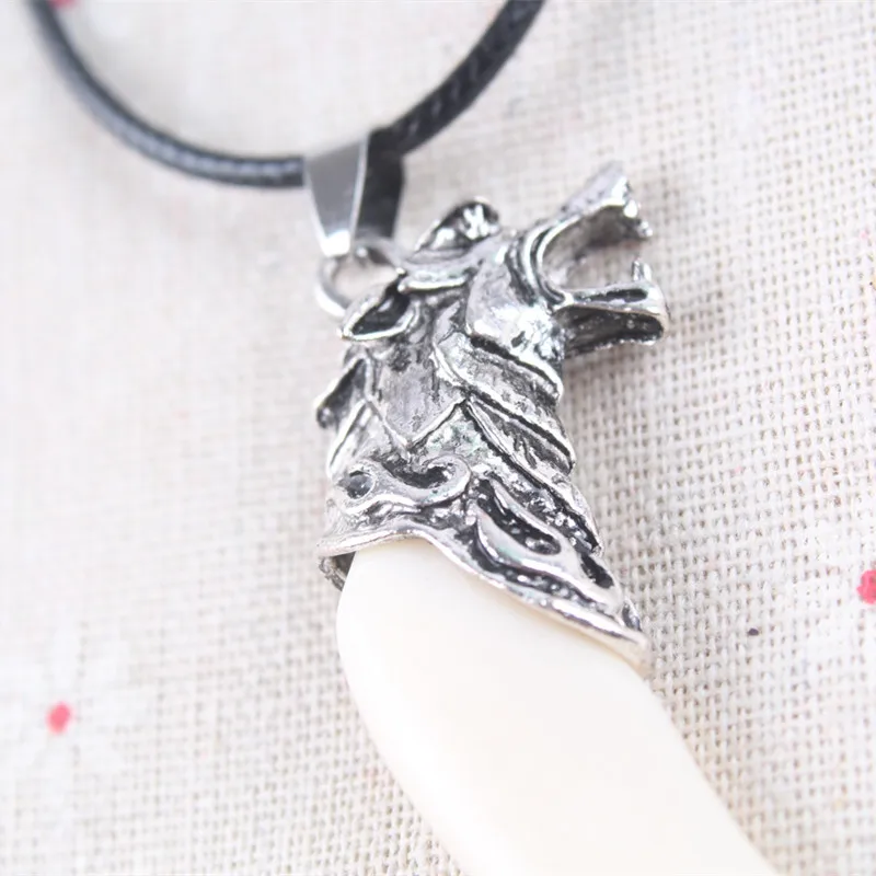 Мужское ожерелье волчий Клык белый цвет слоновой кости|Ожерелья с подвеской| |