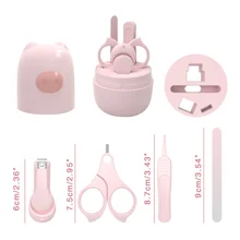 4 шт. Детские комплекты для здравоохранения детский набор для ухода за ногтями Детские пальчиковые ножницы кусачки для ногтей Мультяшные животные Коробка для хранения для путешествий