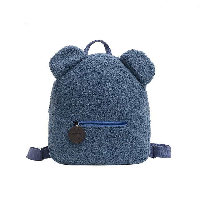 Personalized Embroidery Toddler Backpack Sky Blue Bear Preschool Bag Kids Custom Name Travel Backpack for Boys Girls Ladies 