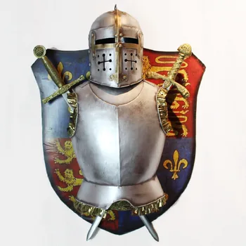 

MEDIEVAL IRON WALL DECORATED EUROPEAN ARMOR LIVING ROOM BACKGROUND DECORATION SHIELD WALLS ORNAMENT CREATIVE PENDANT