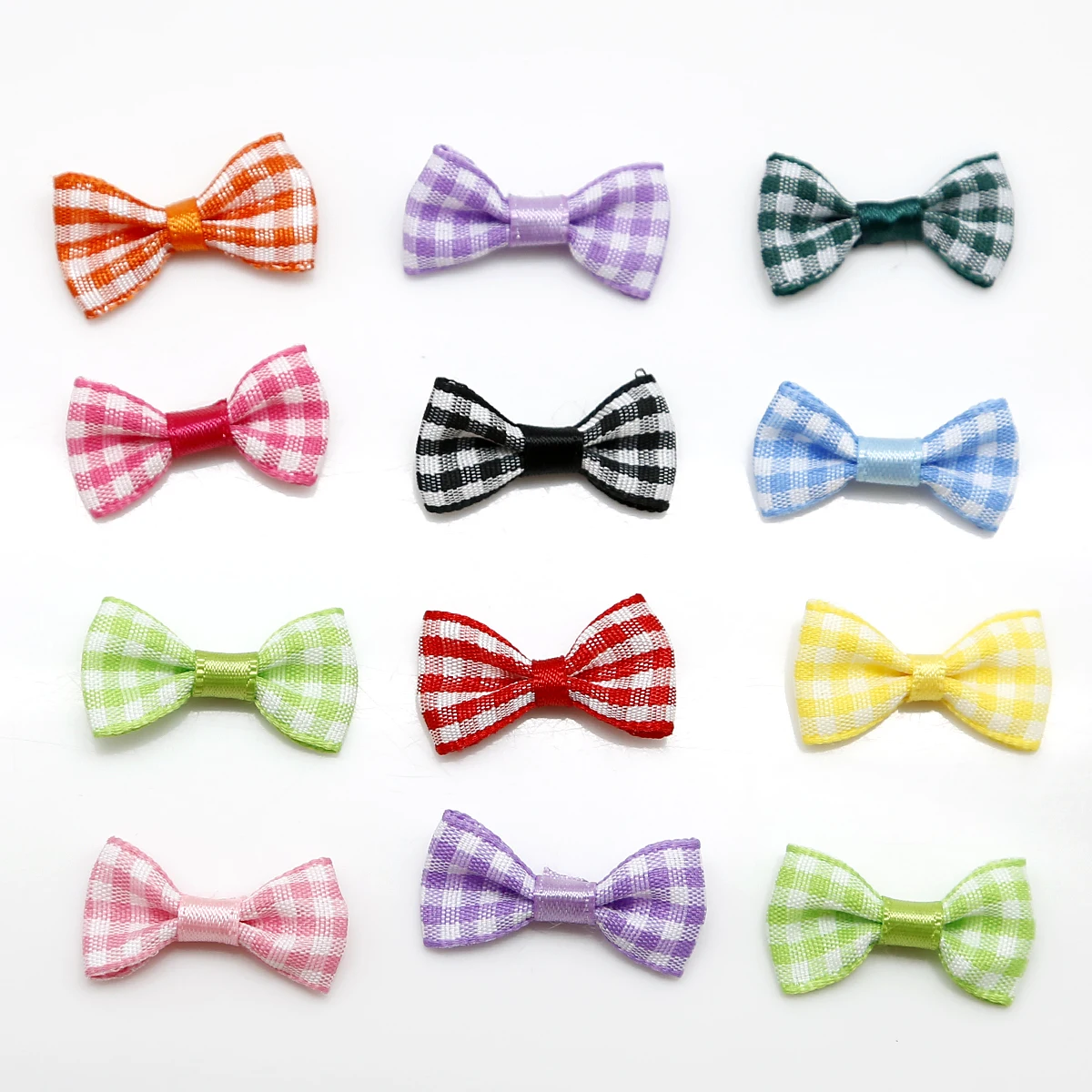 Satin Ribbon Bow Flower Tie Appliques 25/50pcs