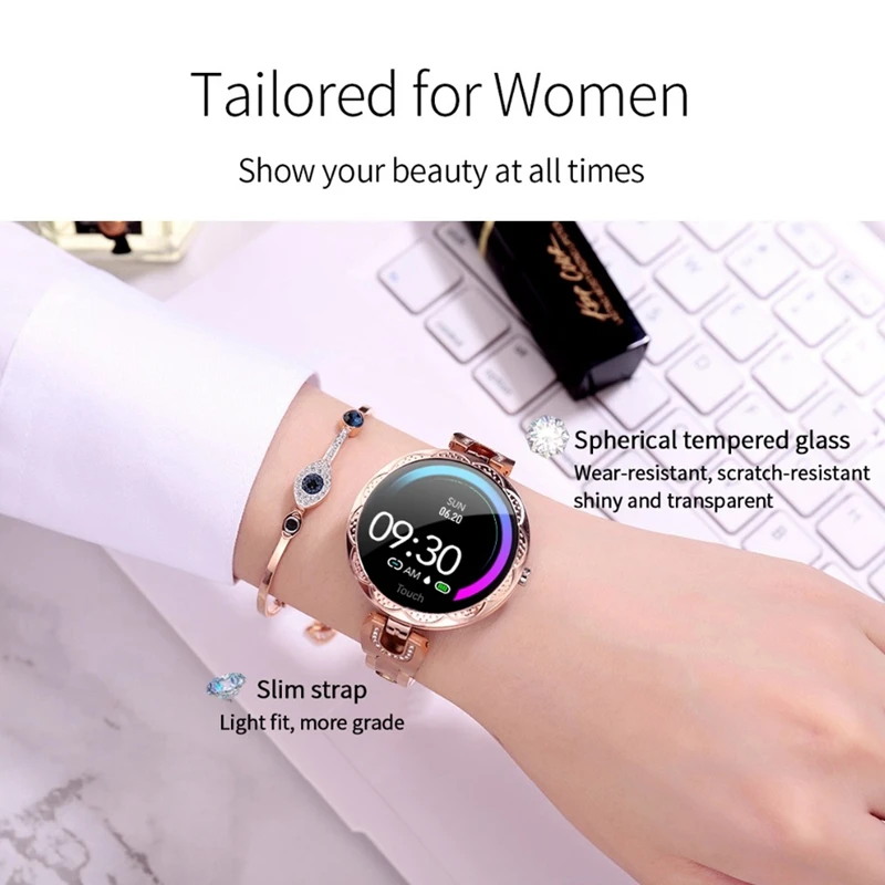 AK15 Smartwatch with Heart Rate Monitor Blood Pressure Clock Smart Waterproof Physiological Cycle Watch Support for Women
