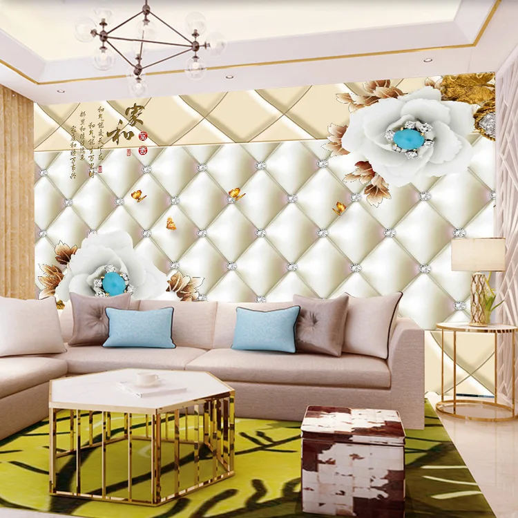 

TV Backdrop Wallpaper Living Room Modern Minimalist Chinese Style 3D Wallpaper 5D Mural Film And Television Wall Cloth 8D Home A