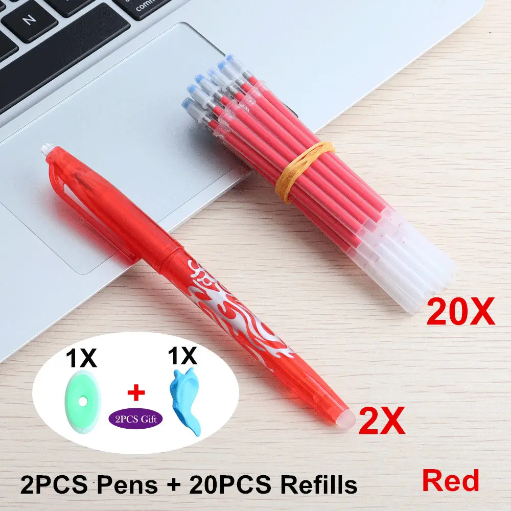 22PCS Red Set 22 шт./компл. гелевая ручка популярные офисные стираемая ручка с заправляемым стержнем 0,5 мм штанга Magic гелевые ручки чернила смешивания для офиса школы канцелярский подарок; ручка - Цвет: 22PCS Red Set