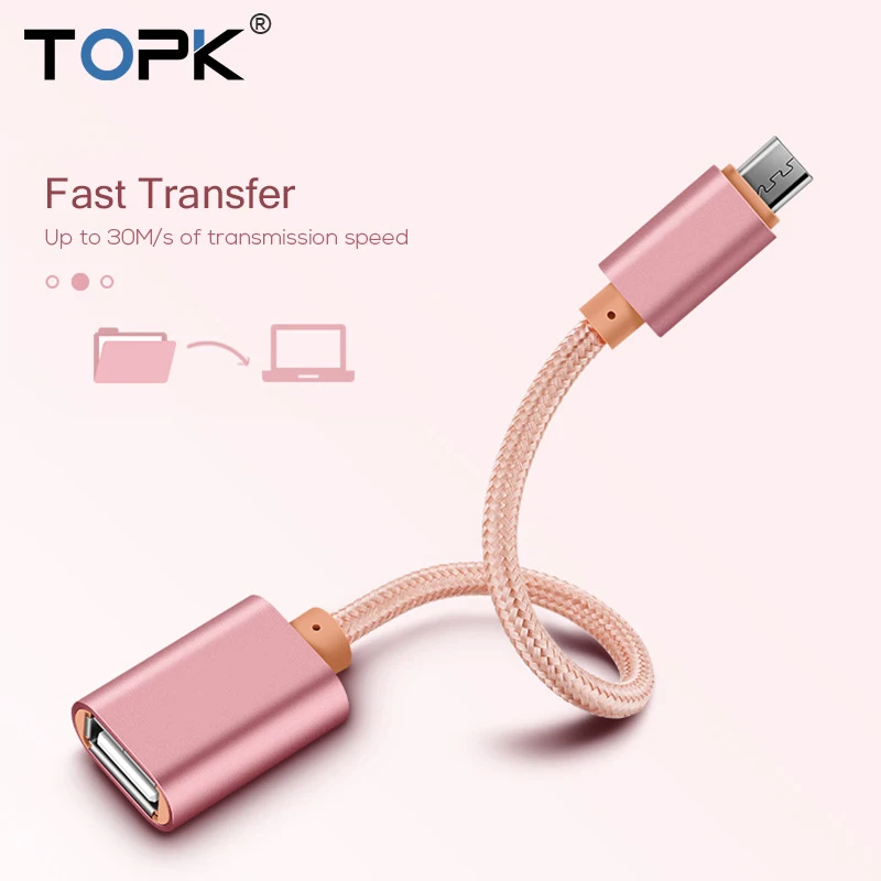 TOPK USB C адаптер OTG кабель type C к USB 3,0 Thunderbolt 3 OTG type-C адаптер для samsung One Plus MacBook USBC OTG