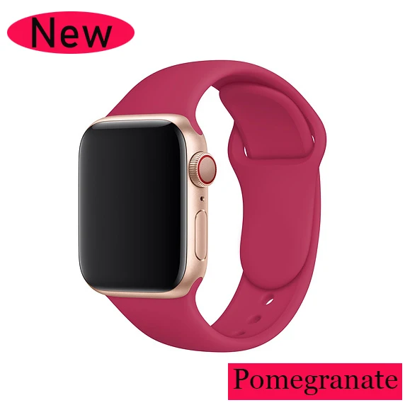 Силиконовый ремешок для apple watch 5 ремешок 40 мм 44 мм 42 мм 38 мм apple watch 4 apple watch 5 correa iwatch ремешок для часов аксессуары для часов - Цвет ремешка: Pomegranate