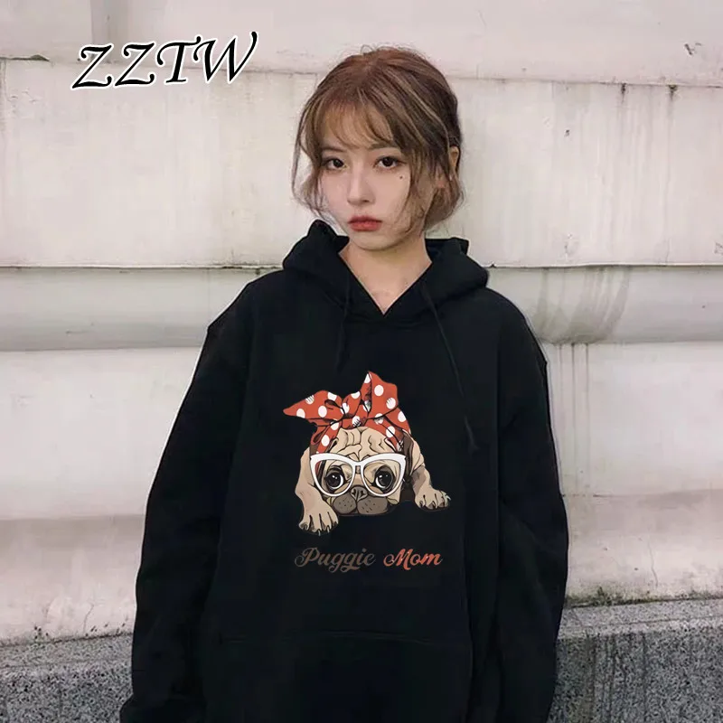 Kawaii Dog Prints Felpa Con Cappuccio Da Donna A Maniche Lunghe Beagle Mom Felpa Vintage Womens Fashion Harajuku Tops Graphic Streetwear