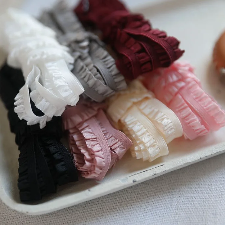 Lace Ribbon Lace Sewing Accessories 4 Meters/Lot Elastic Crafts Sewing Stretch Ruffle Lace Trimming DIY Underwear Lingerie