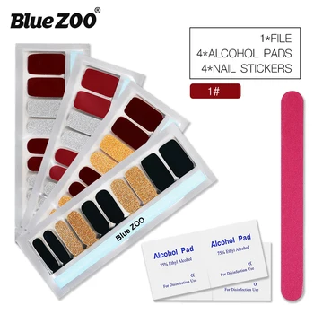 

BlueZOO 40Pcs Nail Stickers with Manicure File Nail Art Decals DIY Foil Polish Nail Wraps Self-adhesive Beauty Tips for Women