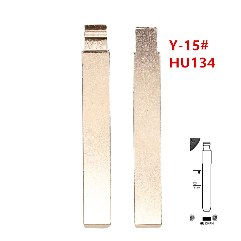 Car Remote Key 10pcs Y-15# 15# HU134 Y15 Metal Uncut Blank Flip Key Blade For Kia Venga for keydiy KD xhorse VVDI JMD
