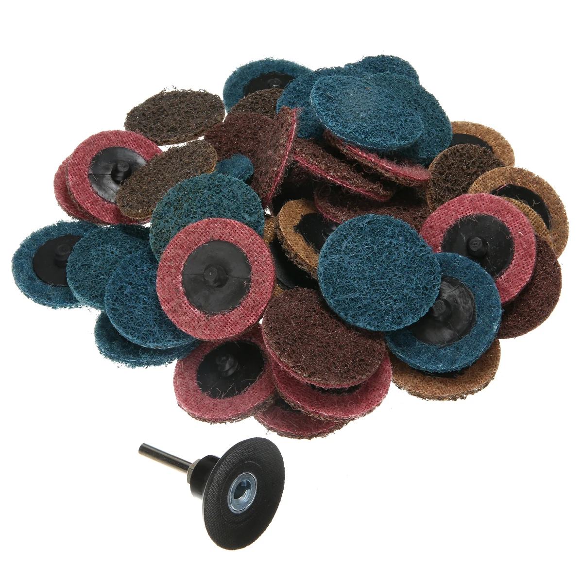 45Pcs Sanding Discs Fine Medium Coarse Roll Lock Surface Conditioning Sanding Discs with 1Pcs Roloc Disc Pad Holder For Abrasive