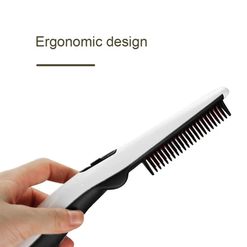 

Hot Electric Comb Beard Straightener 30s Fast Heated Brush Styler Travel Hair Styler Fast Warm-up Hair Straightener TP#s