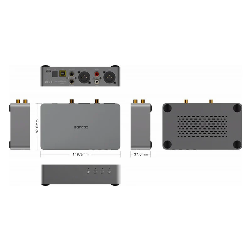 SONCOZ LA-QXD1 DAC Balanced XLR Outputs Audio HiFi Decoder ES9038Q2M Decoding Chip 32-Bit/768kHz DSD512 XMOS USB/Optical/Coaxial