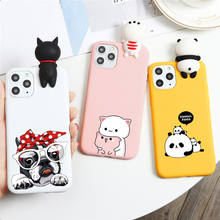 3D Doll Dog Cat Funny Case For iPhone XR 11 Pro XS Max X SE 2 2020 5 Silicone Lovely Cover For iphone 8Plus 7 8 6 S 6S Plus Case
