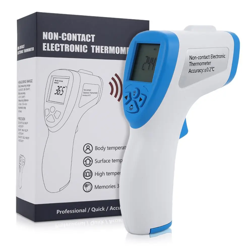 

SOLEDI Thermometer LCD Practical Forehead Home Adults Kids Health Care Professional Infrared Body Thermometer Household Outdoor