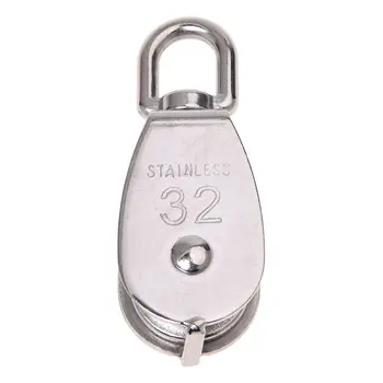 

Stainless Steel 304 Single Wheel Swivel Pulley Loading Silver (M32)