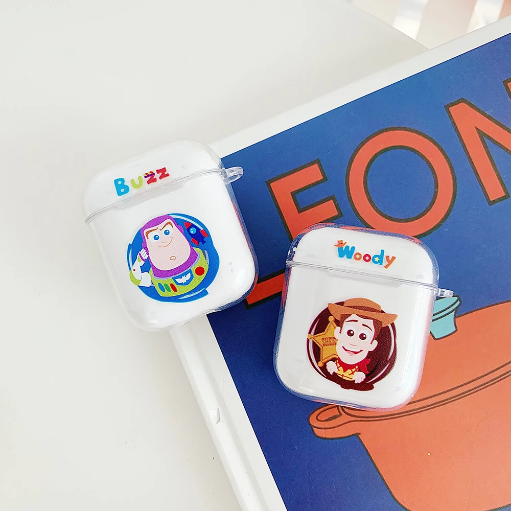 Милый чехол с Bluetooth Гарнитурой Buzz Lightyear для Airpods 2 1, прозрачный чехол для телефона Totoro Killer, прозрачные аксессуары, мягкий чехол для наушников из ТПУ