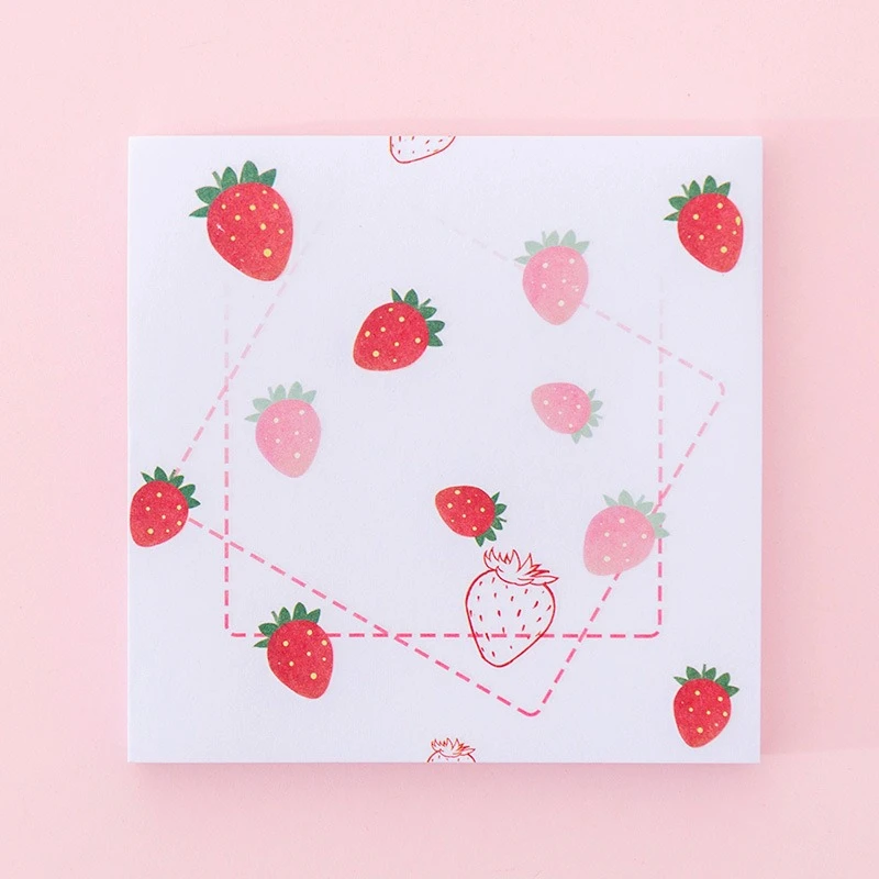 Strawberries 80 листов маленький цветок, фрукты, клубника, персик, авокадо, канцелярские блокноты, милые Липкие заметки, школьные принадлежности, планировщик, бумажные наклейки - Цвет: Strawberries